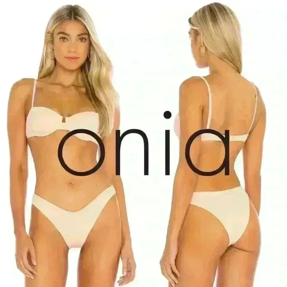 NWT onia Pale Pink Dalia Bikini SET Top & Chiara Bikini Bottom - Picture 1 of 16